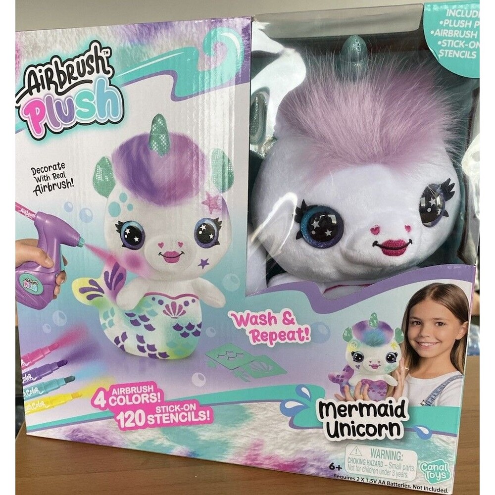 AIRBRUSH PLUSH Mermaid Unicorn NEW CANAL TOYS Wash & Repeat Kit Brand New In Box